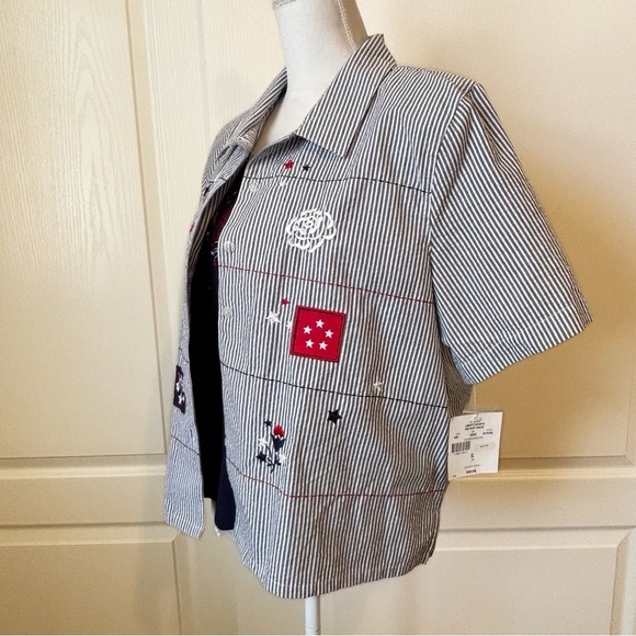 Koret Embroidered Flowers & Stars Two Piece Set Vintage Dead Stock NWT XL Petite - Picture 2 of 15